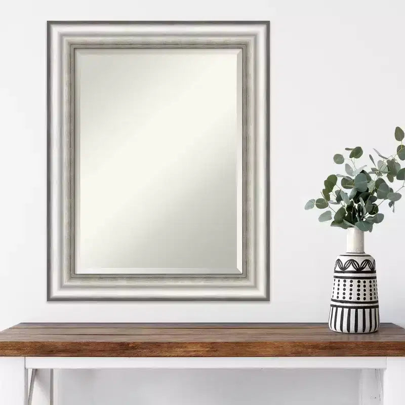 Specchio da parete rettangolare smussato argentato, 23" x 29", singolo