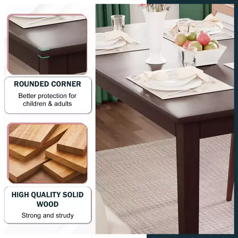 Tavolo da Pranzo Rettangolare Marrone – Stile Moderno, 4 Posti a Sedere