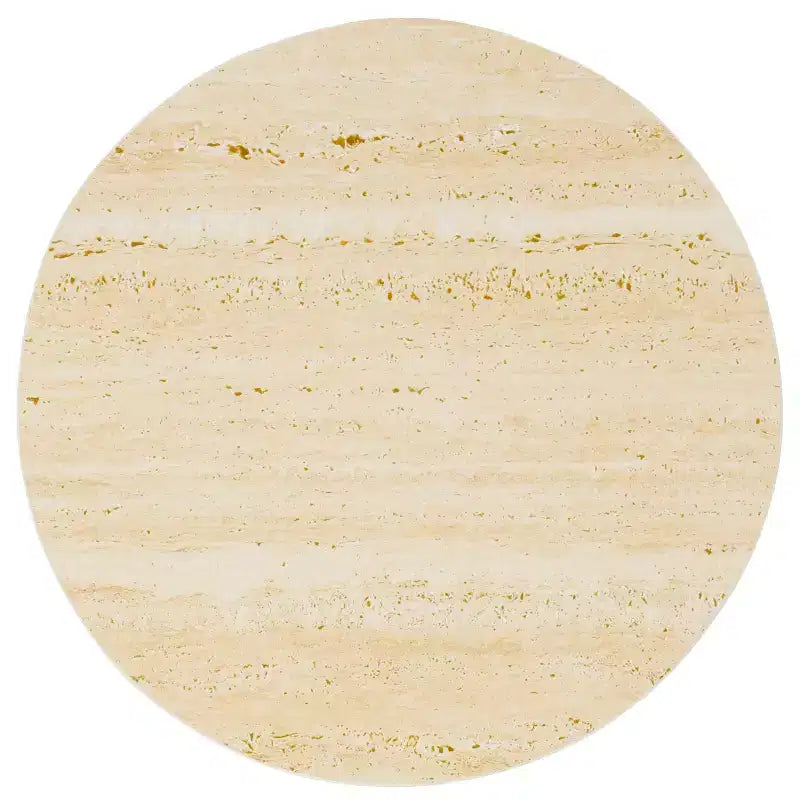 Tavolino d'appoggio rotondo in ceramica beige, stile moderno, 1 pezzo