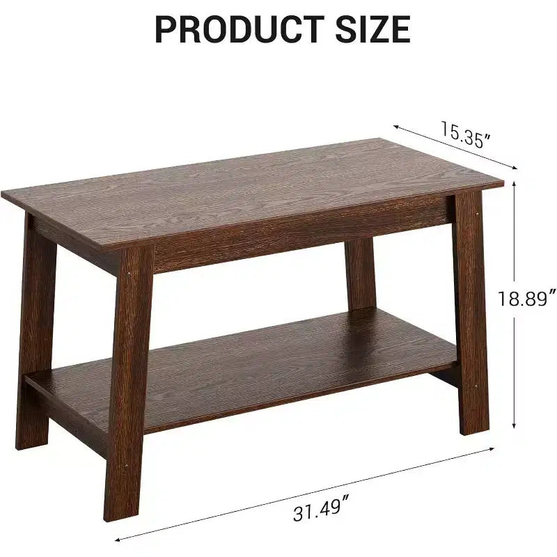 Tavolino da Caffè Grigio a 2 Livelli, Stile a 4 Gambe, per 1 Persona