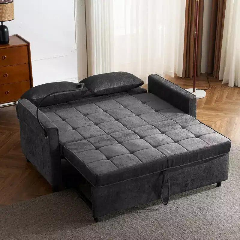 Beige / Nero / Blu / Marrone / Grigio / Verde | Divano letto a due posti in ciniglia | 2 posti