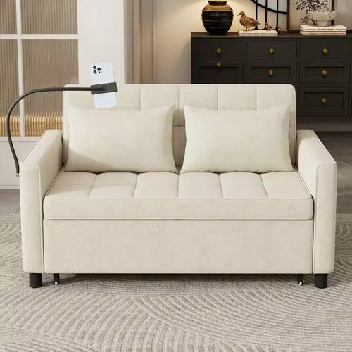 Beige / Nero / Blu / Marrone / Grigio / Verde | Divano letto a due posti in ciniglia | 2 posti