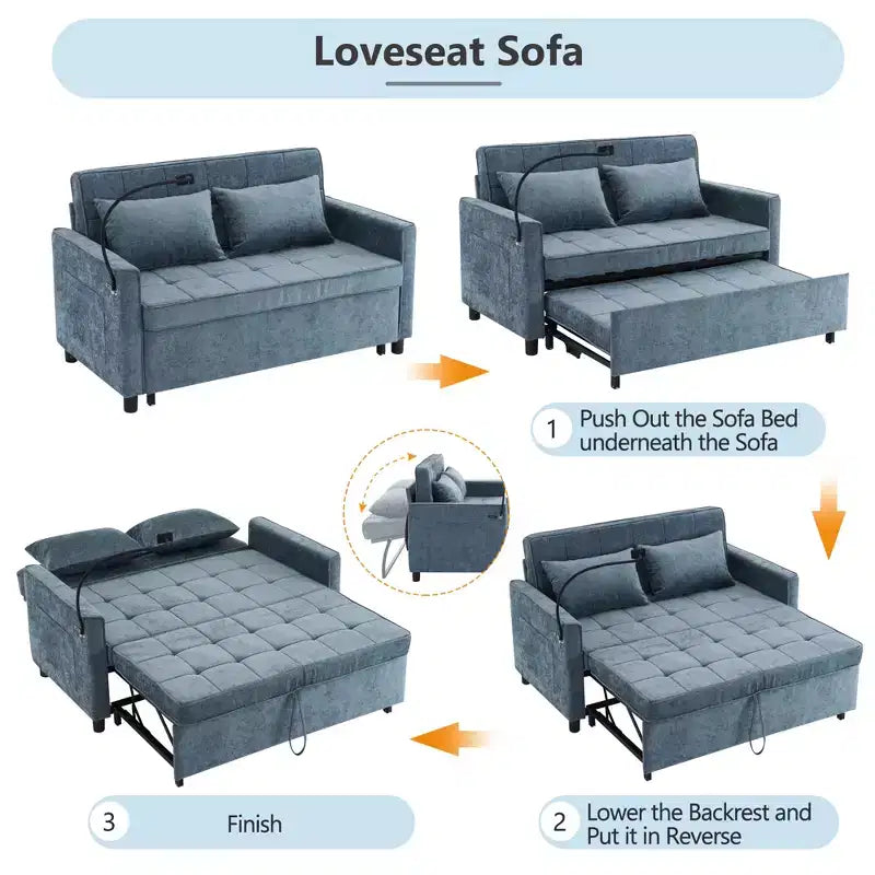 Beige / Nero / Blu / Marrone / Grigio / Verde | Divano letto a due posti in ciniglia | 2 posti