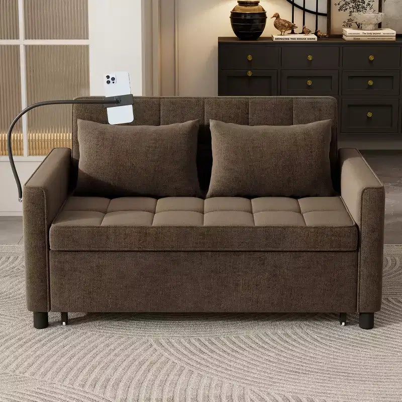 Beige / Nero / Blu / Marrone / Grigio / Verde | Divano letto a due posti in ciniglia | 2 posti