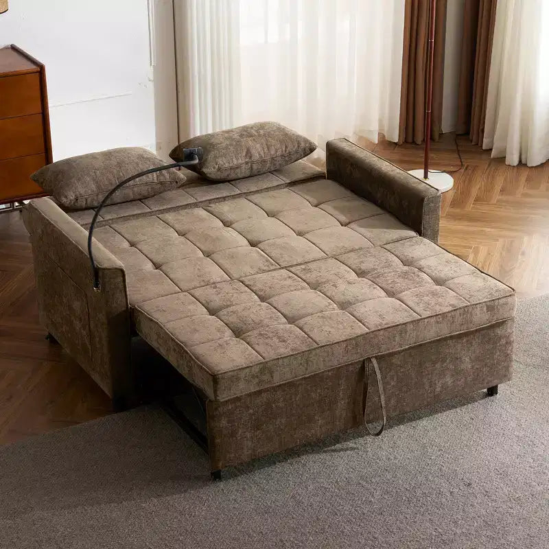 Beige / Nero / Blu / Marrone / Grigio / Verde | Divano letto a due posti in ciniglia | 2 posti