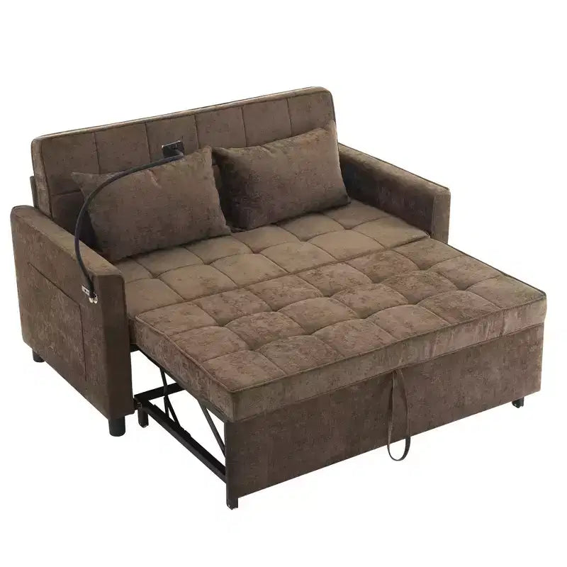 Beige / Nero / Blu / Marrone / Grigio / Verde | Divano letto a due posti in ciniglia | 2 posti