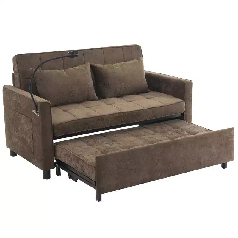 Beige / Nero / Blu / Marrone / Grigio / Verde | Divano letto a due posti in ciniglia | 2 posti