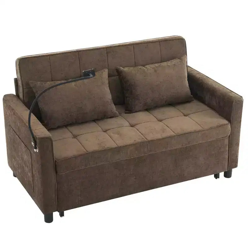 Beige / Nero / Blu / Marrone / Grigio / Verde | Divano letto a due posti in ciniglia | 2 posti