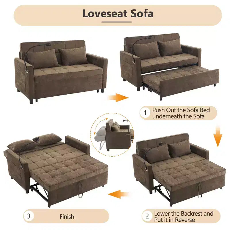 Beige / Nero / Blu / Marrone / Grigio / Verde | Divano letto a due posti in ciniglia | 2 posti