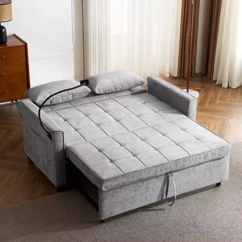 Beige / Nero / Blu / Marrone / Grigio / Verde | Divano letto a due posti in ciniglia | 2 posti