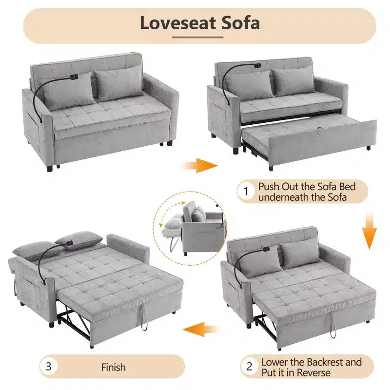 Beige / Nero / Blu / Marrone / Grigio / Verde | Divano letto a due posti in ciniglia | 2 posti
