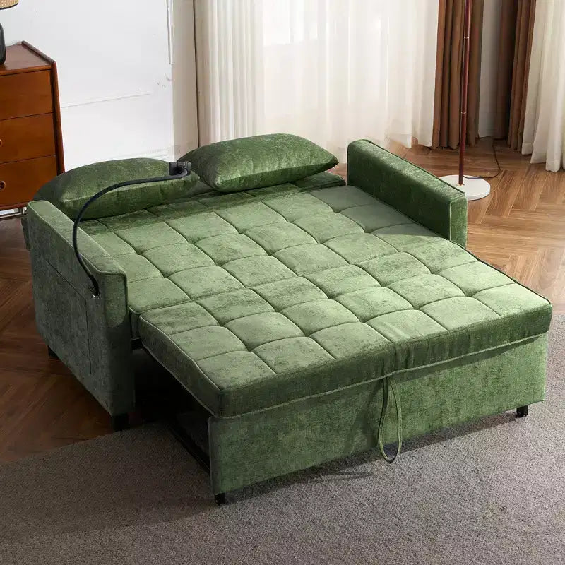 Beige / Nero / Blu / Marrone / Grigio / Verde | Divano letto a due posti in ciniglia | 2 posti