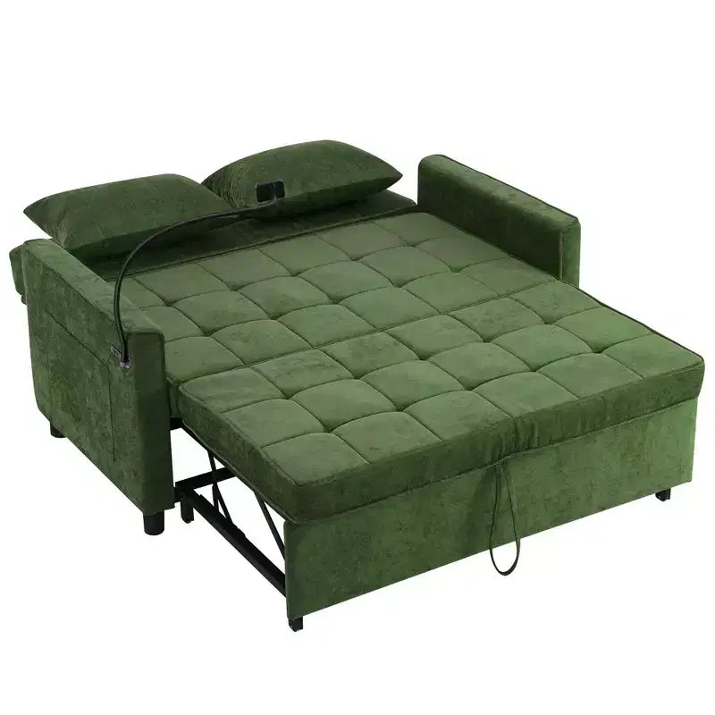 Beige / Nero / Blu / Marrone / Grigio / Verde | Divano letto a due posti in ciniglia | 2 posti