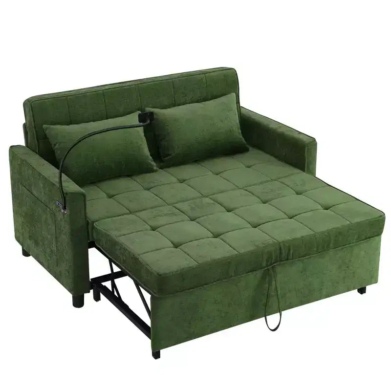 Beige / Nero / Blu / Marrone / Grigio / Verde | Divano letto a due posti in ciniglia | 2 posti