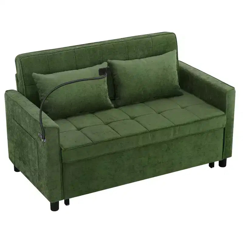 Beige / Nero / Blu / Marrone / Grigio / Verde | Divano letto a due posti in ciniglia | 2 posti