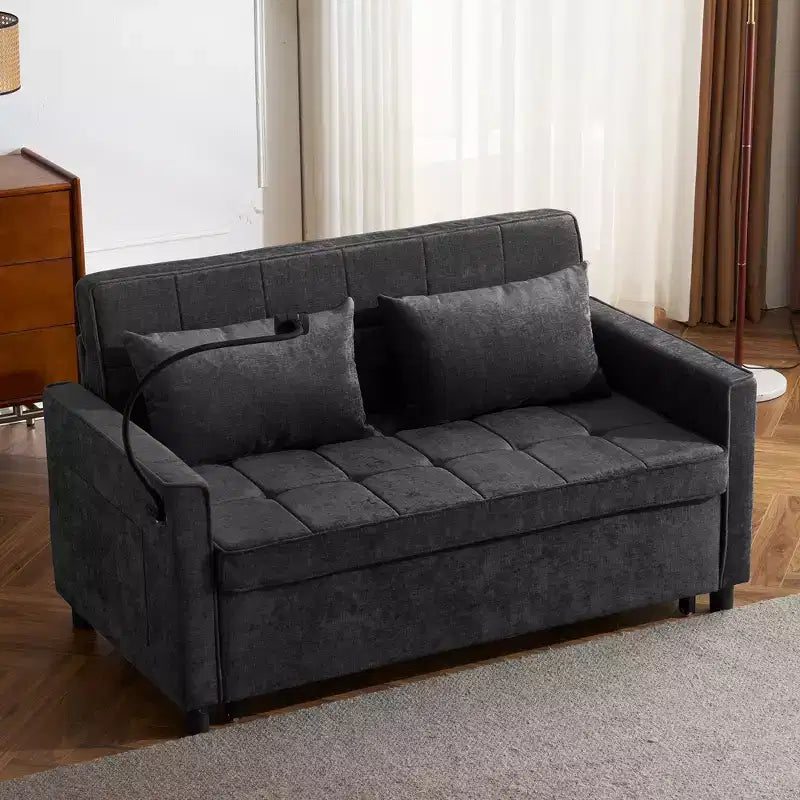 Beige / Nero / Blu / Marrone / Grigio / Verde | Divano letto a due posti in ciniglia | 2 posti