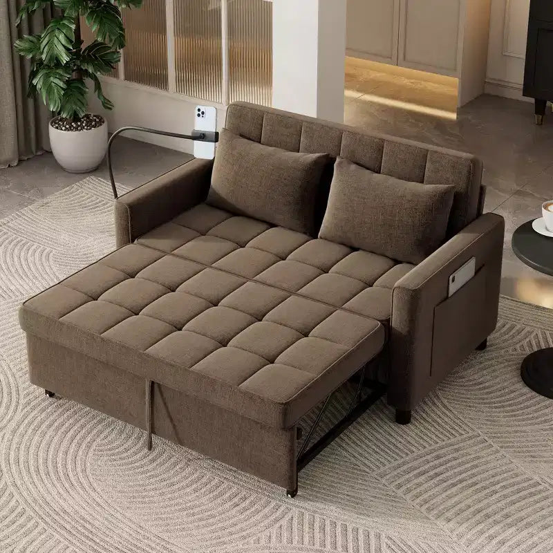 Beige / Nero / Blu / Marrone / Grigio / Verde | Divano letto a due posti in ciniglia | 2 posti