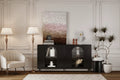 Accent Cabinet Lacquered Wooden Cabinet with 4 Glass Doors Sideboard Buffet Server Cabinet Storage Cabinet