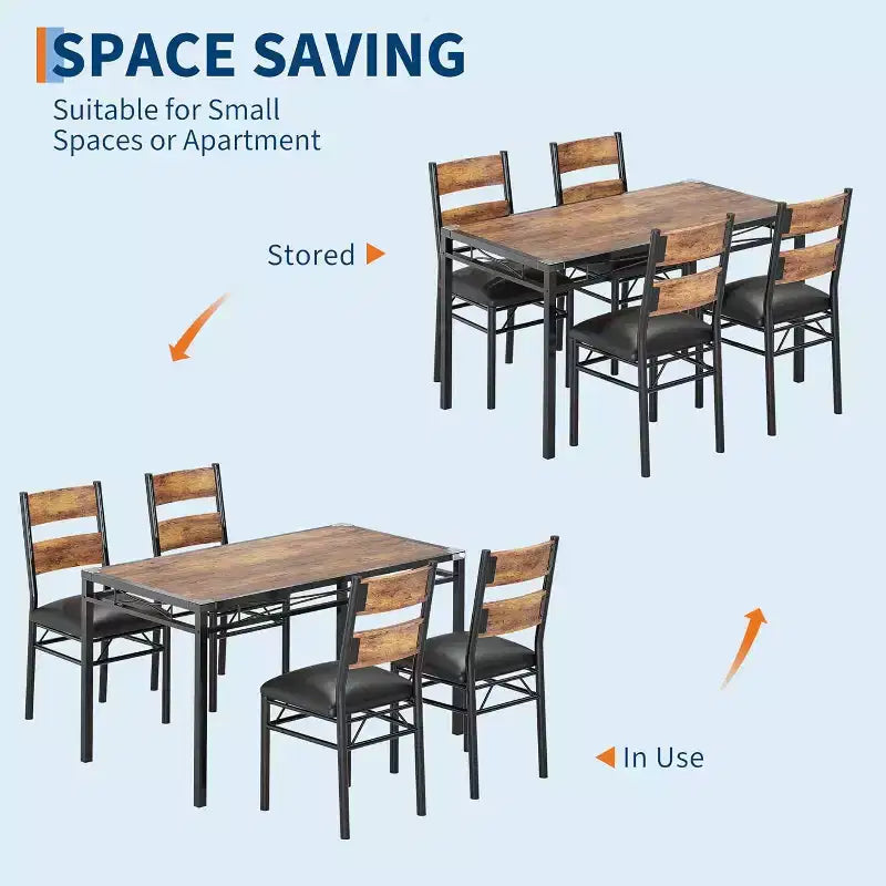 Set tavolo da pranzo marrone/grigio – piano in legno e sedie imbottite, 3 o 5 posti
