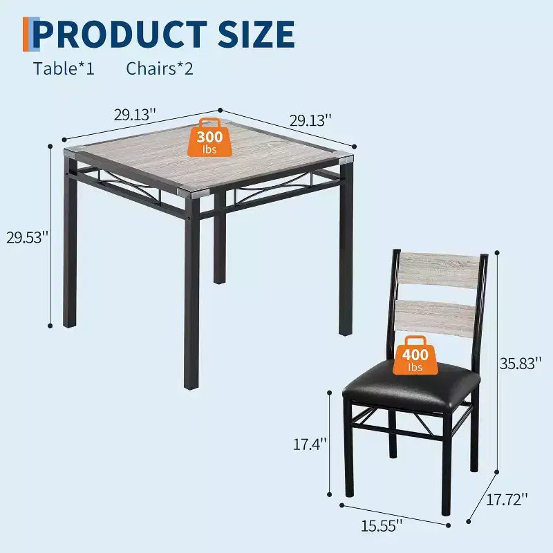Set tavolo da pranzo marrone/grigio – piano in legno e sedie imbottite, 3 o 5 posti