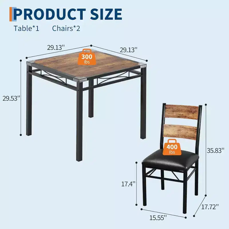 Set tavolo da pranzo marrone/grigio – piano in legno e sedie imbottite, 3 o 5 posti