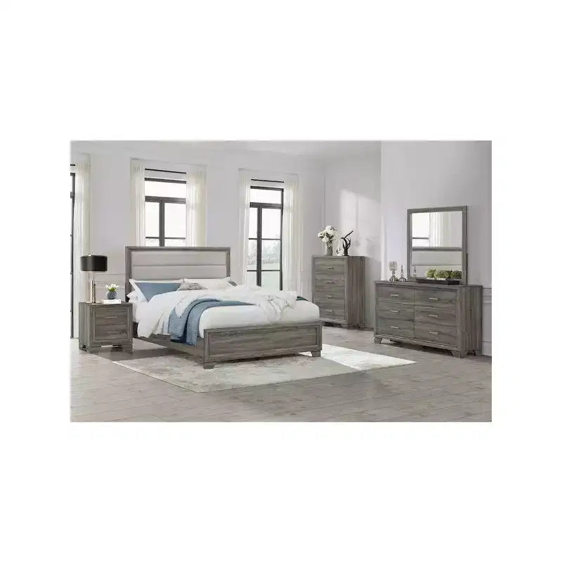 Comodino a 2 cassetti in rovere marrone con gambe affusolate
