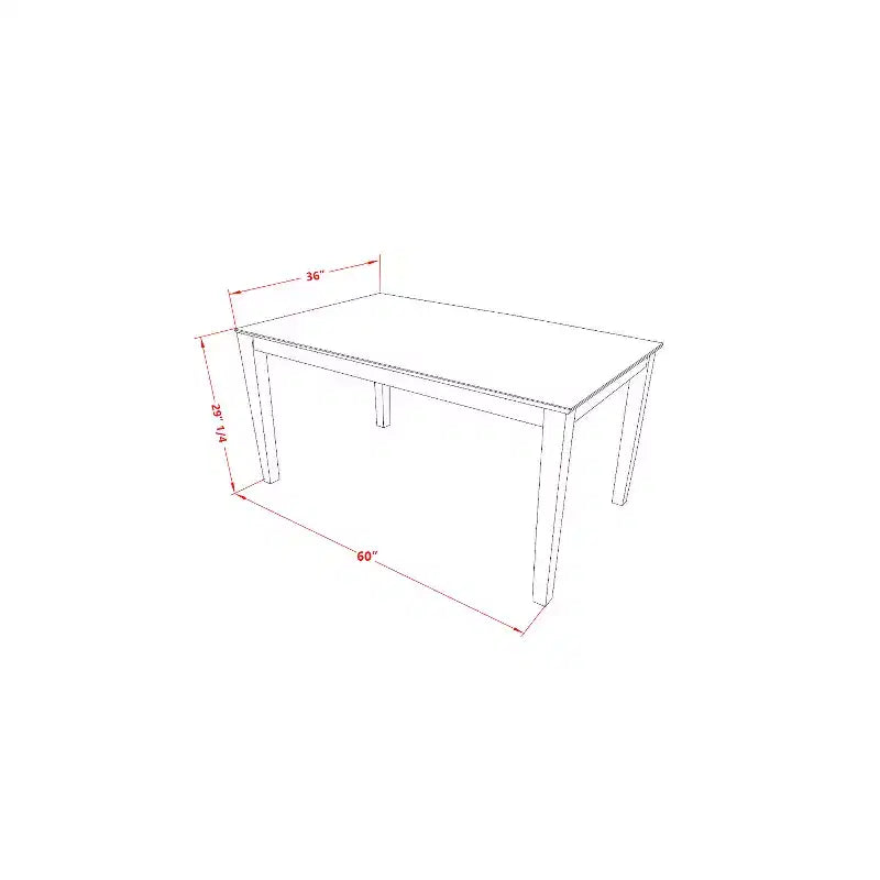 Tavolo da Pranzo Rettangolare 36x60 | Lino Bianco / Mogano / Rovere | 4 Posti