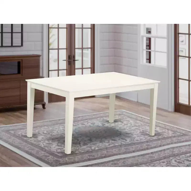 Tavolo da Pranzo Rettangolare 36x60 | Lino Bianco / Mogano / Rovere | 4 Posti