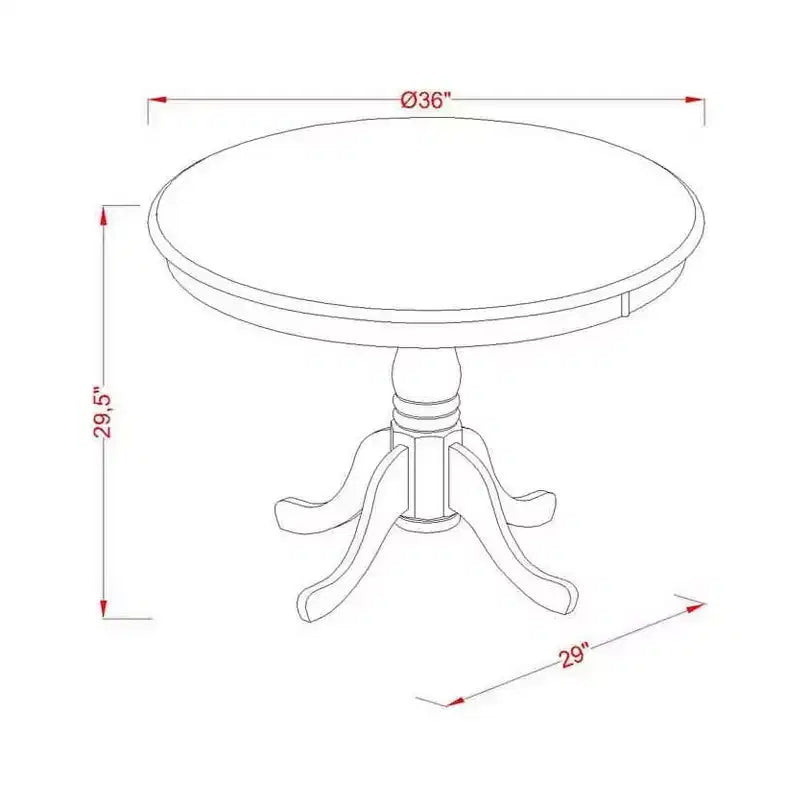 Nero / Rotondo / 2 posti – Tavolo da pranzo in legno di gomma da 36".