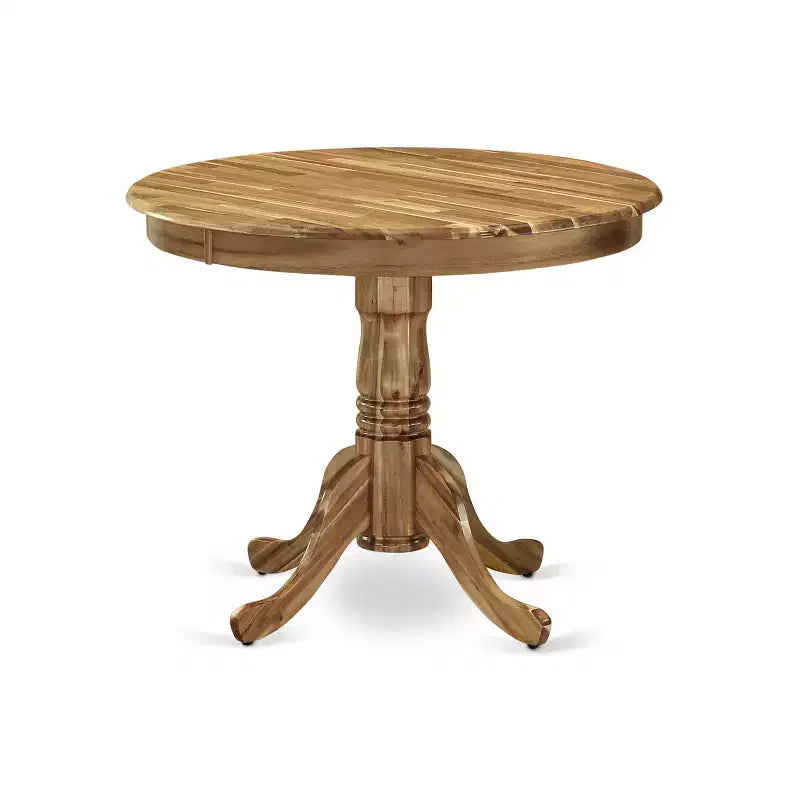 Nero / Rotondo / 2 posti – Tavolo da pranzo in legno di gomma da 36".