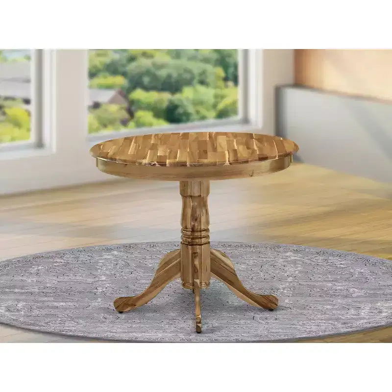 Nero / Rotondo / 2 posti – Tavolo da pranzo in legno di gomma da 36".