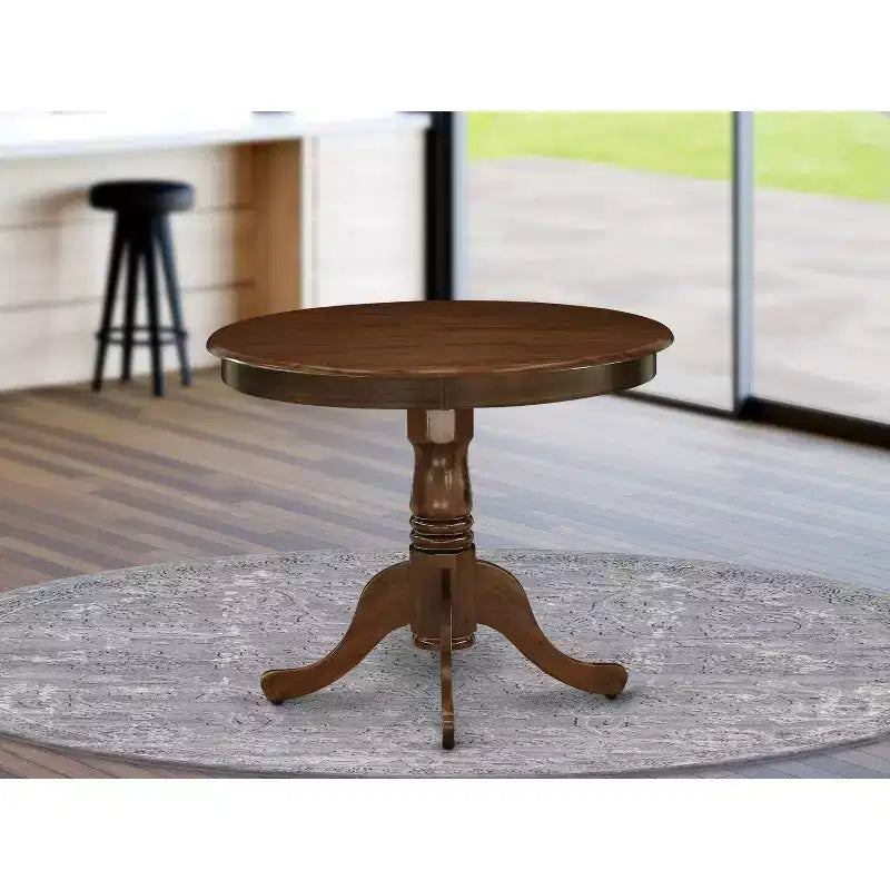 Nero / Rotondo / 2 posti – Tavolo da pranzo in legno di gomma da 36".