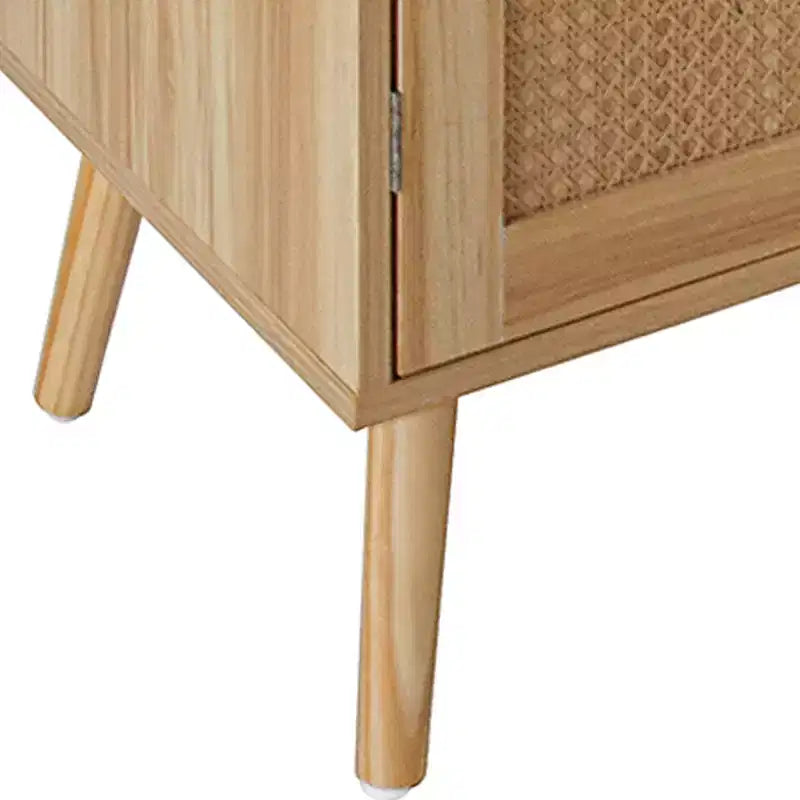 Madia con ante in rattan, marrone, 2 ante, ripiano regolabile, larghezza 80 cm