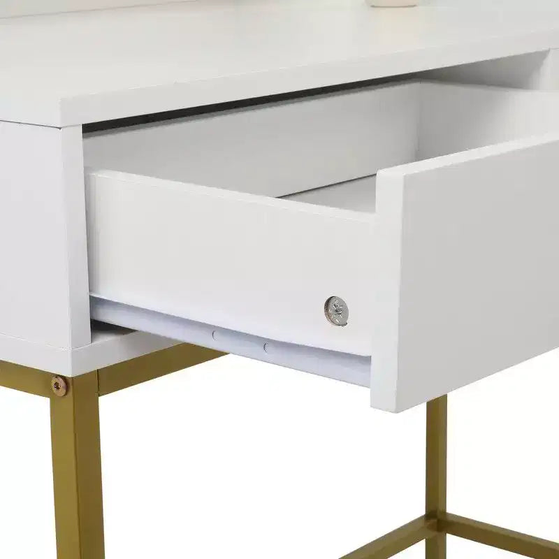 Tocador Bianco con Specchio LED e Sgabello – 1 Persona