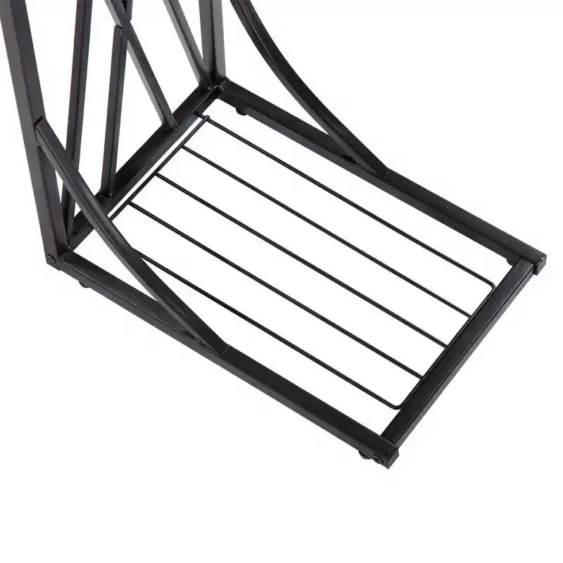 Tavolino laterale a C marrone – Piano in MDF, Struttura in metallo, Montaggio da 1 persona