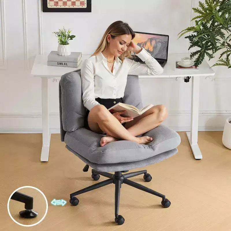 Sedia da lavoro girevole senza braccioli grigia/kaki chiaro, 1 persona
