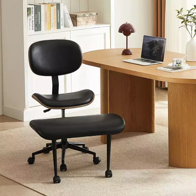 Sedia ergonomica incrociata – in pelle PU, girevole, Nera / Marrone / Rosa / Bianca – 1 persona
