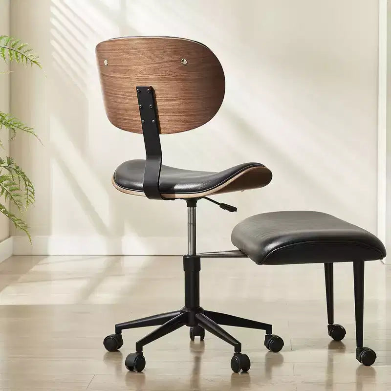 Sedia ergonomica incrociata – in pelle PU, girevole, Nera / Marrone / Rosa / Bianca – 1 persona
