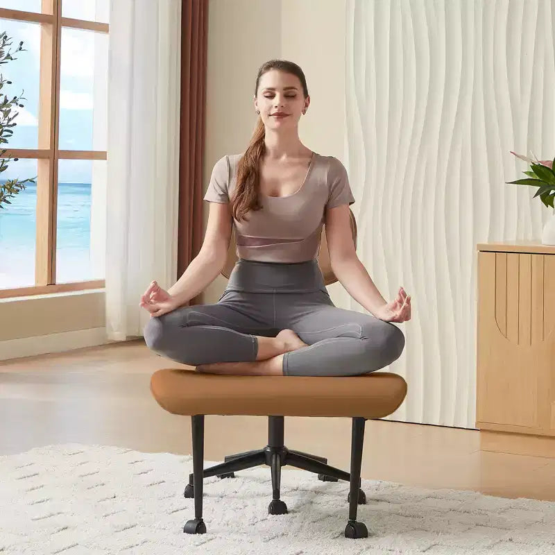 Sedia ergonomica incrociata – in pelle PU, girevole, Nera / Marrone / Rosa / Bianca – 1 persona