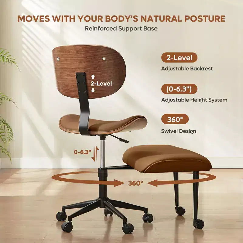 Sedia ergonomica incrociata – in pelle PU, girevole, Nera / Marrone / Rosa / Bianca – 1 persona