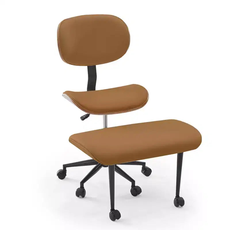 Sedia ergonomica incrociata – in pelle PU, girevole, Nera / Marrone / Rosa / Bianca – 1 persona