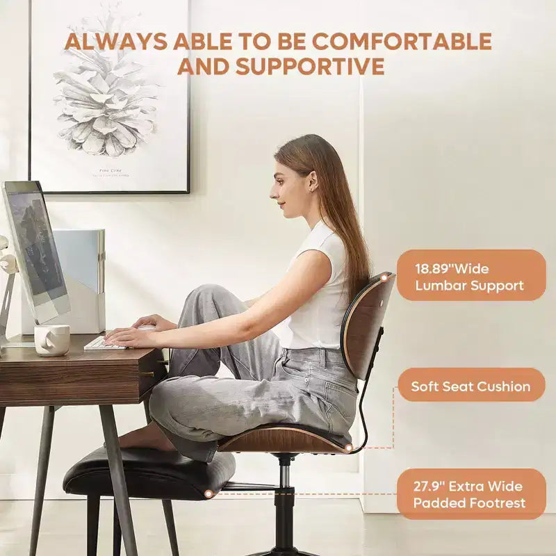 Sedia ergonomica incrociata – in pelle PU, girevole, Nera / Marrone / Rosa / Bianca – 1 persona