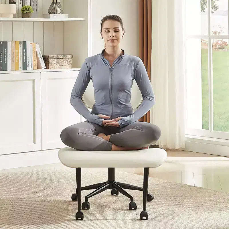 Sedia ergonomica incrociata – in pelle PU, girevole, Nera / Marrone / Rosa / Bianca – 1 persona