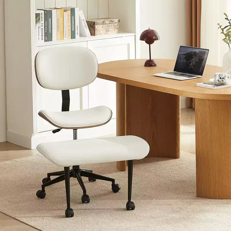 Sedia ergonomica incrociata – in pelle PU, girevole, Nera / Marrone / Rosa / Bianca – 1 persona