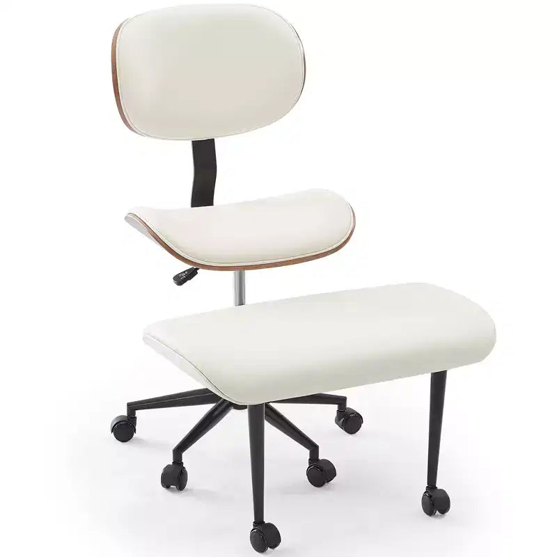 Sedia ergonomica incrociata – in pelle PU, girevole, Nera / Marrone / Rosa / Bianca – 1 persona