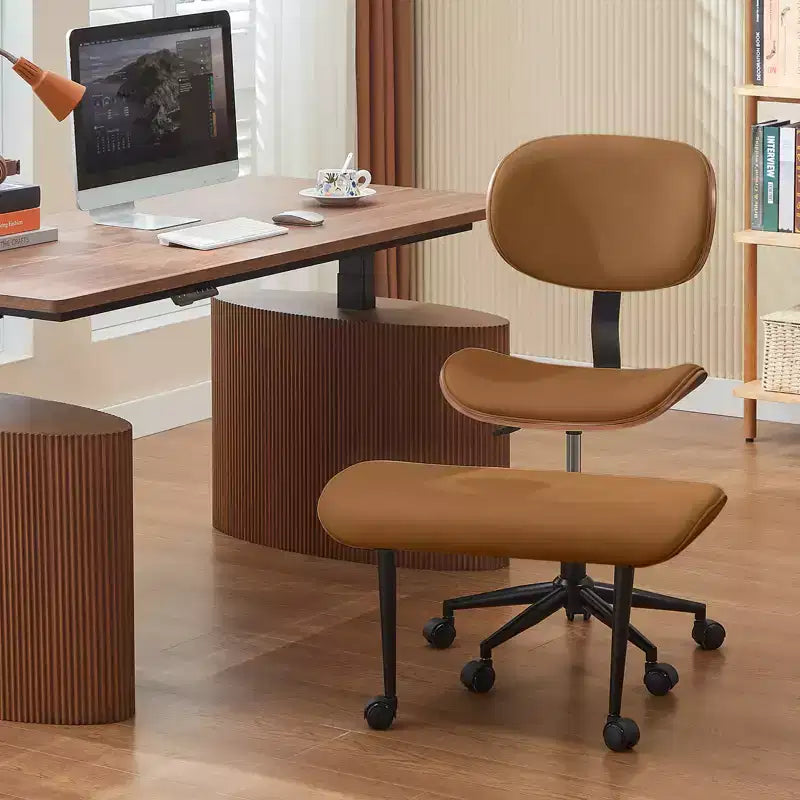 Sedia ergonomica incrociata – in pelle PU, girevole, Nera / Marrone / Rosa / Bianca – 1 persona