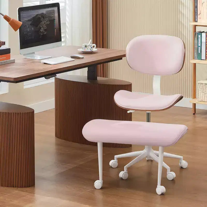 Sedia ergonomica incrociata – in pelle PU, girevole, Nera / Marrone / Rosa / Bianca – 1 persona