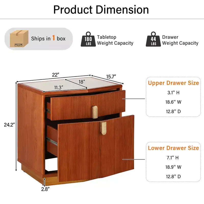 Comodino moderno con 2 cassetti, set da 2 – Cioccolato / Marrone scuro / Verde oliva / Bianco