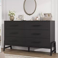 6 Dresser for Bedroom, 52 Wide Drawer with Large Storage Space, Freestanding Wooden Closet Storage Dresser Chest for Living Room, Bedroom