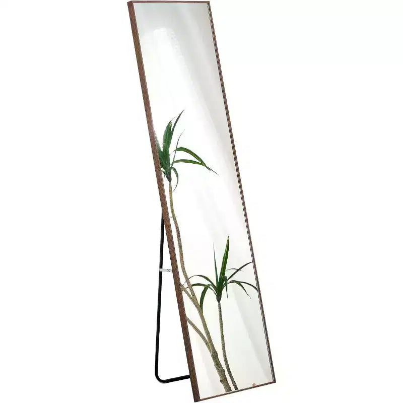 Specchio nero a figura intera con cornice, da pavimento/parete, 147 cm x 38 cm, 1 persona